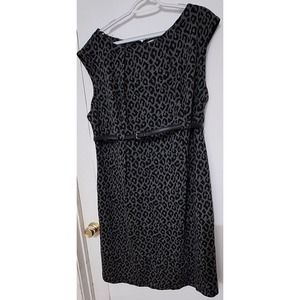 Calvin Klein Black Leopard print Sheath Dress sz XL **See description.**